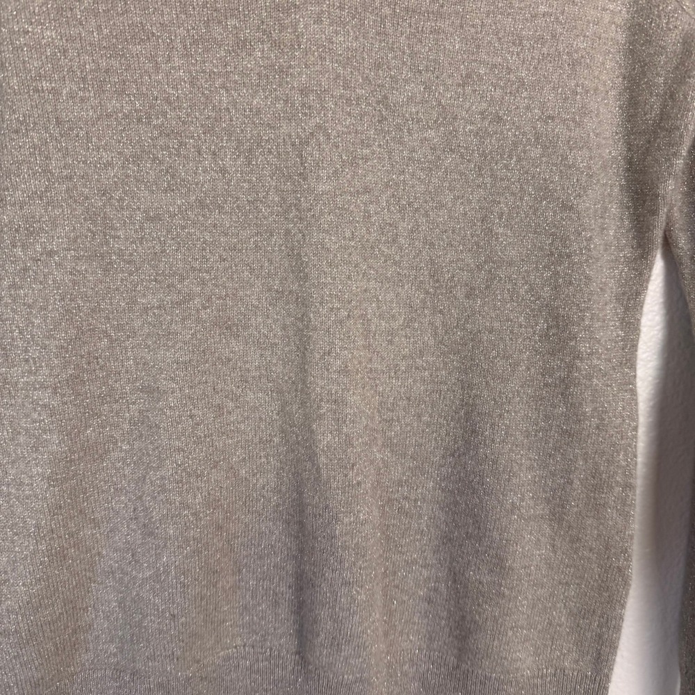 Charter Club Cashmere V-Neck Sweater Womens S Champagne Gold Minimalist Shimmer - Picture 8 of 8
